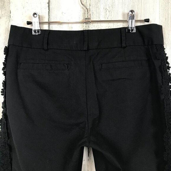 Elevenses Anthropologie Daisy Lace Tuxedo Pant ankle length black size 6 - Picture 6 of 12